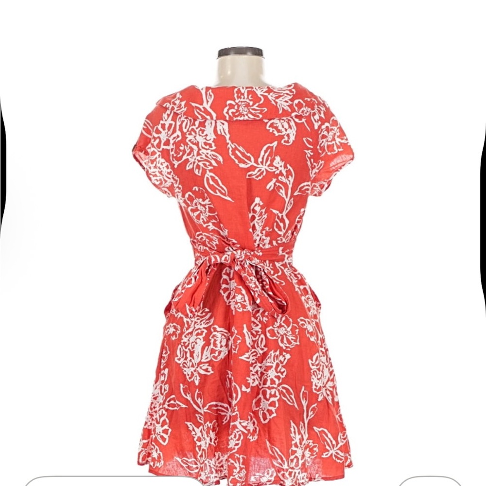 Free People Red and White Casual Dress Size 4 - Picture 4 of 7